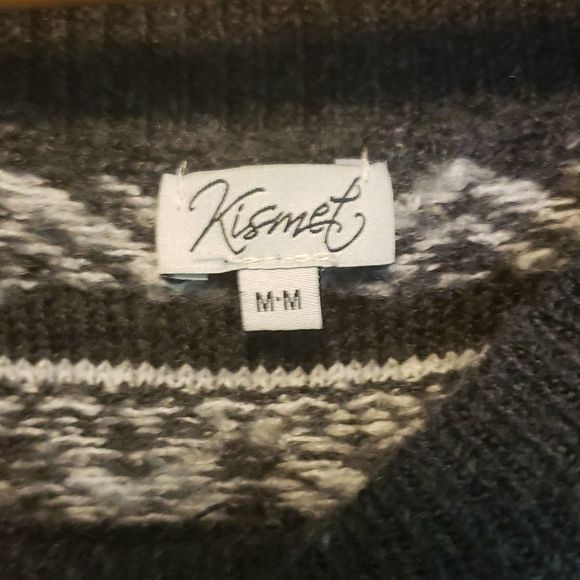 Kismet fair isle grey sweater size medium - Picture 5 of 6